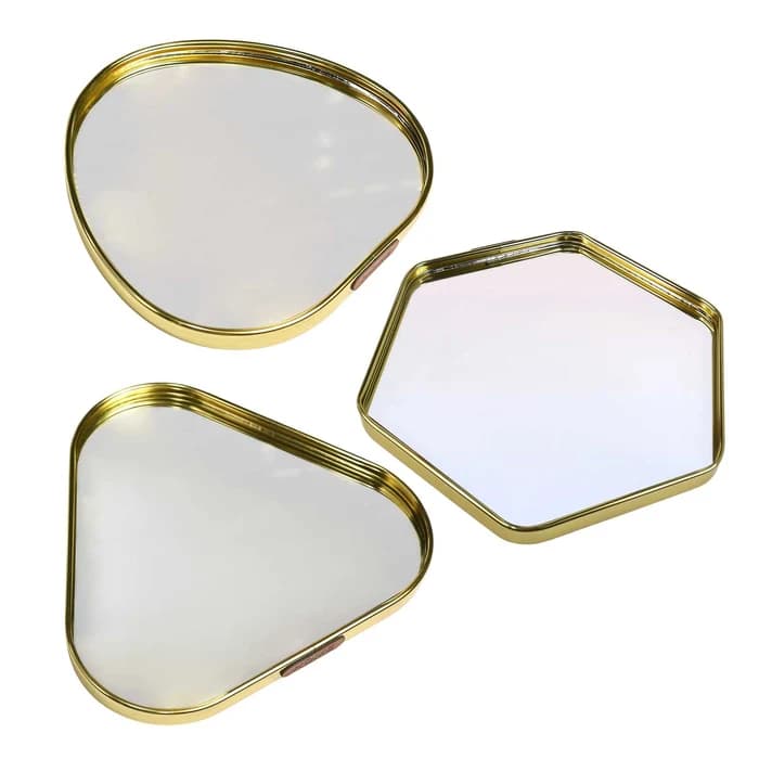 Plateau Hexagonal Doré 22x22cm