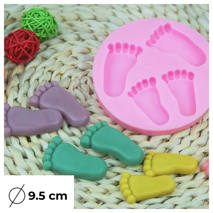 Moule Silicone Empreintes De Pieds 9,5cm - Bougie Savon