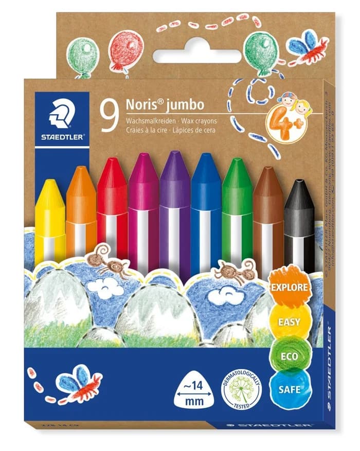 Craies à la Cire Jumbo Staedtler - Set de 9 Couleurs