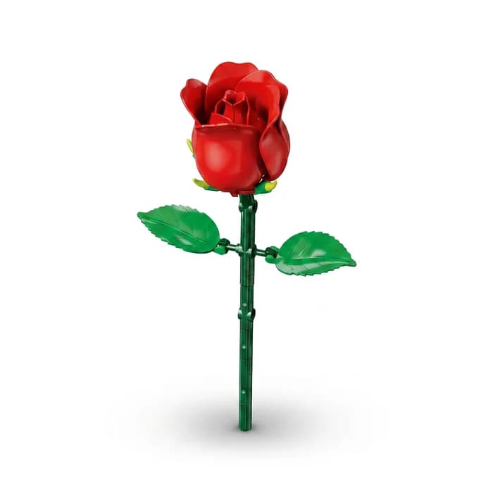 Rose Rouge en Briques – Flowers Building Block Great Friend