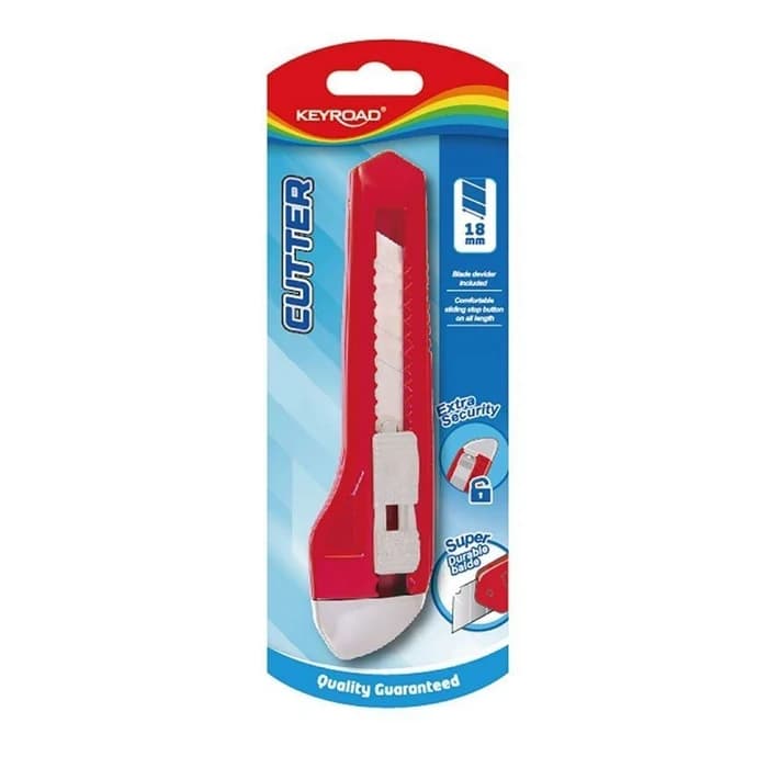 Keyroad – Cutter 18 mm lame rétractable rouge