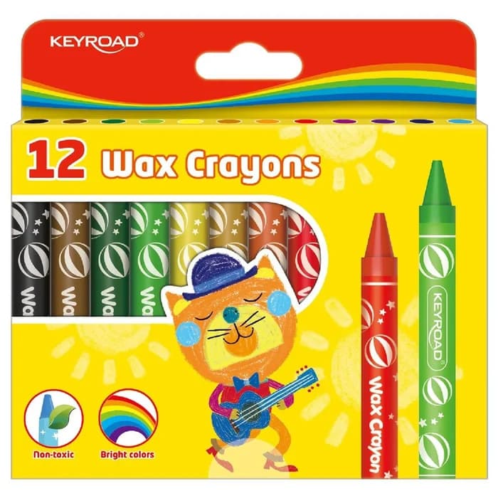 KEYROAD Crayons Pastel Wax 12 Couleurs 11mm