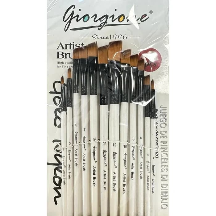 Giorgione Set 12 Pinceaux Rond Artist Brush G-6012A
