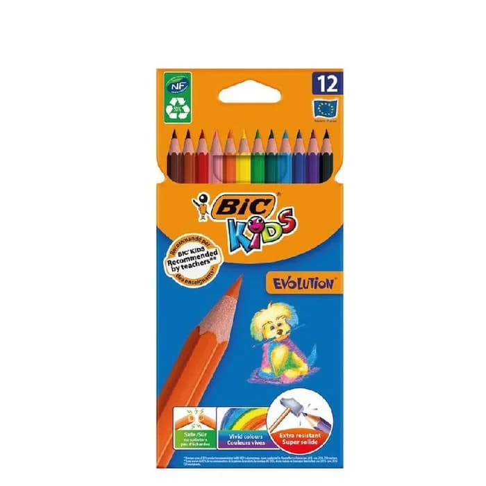 BIC Kids Evolution Crayons De Couleur 12 Pièces