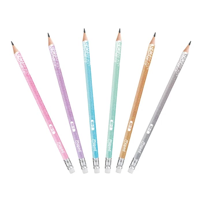 MAPED GRAPHITE PENCILS GLITTER DECO HB