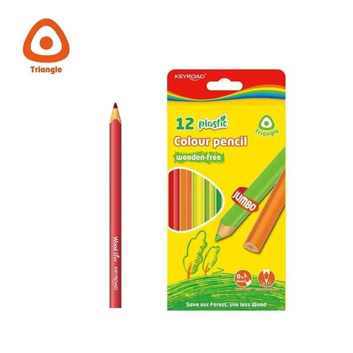 Crayons Couleur Keyroad Jumbo Wood Free 12 Pièces