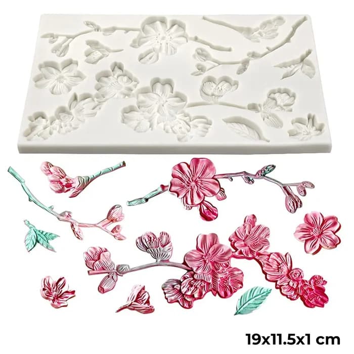 Moule Silicone Fleurs De Cerisier 19x11.5x1cm