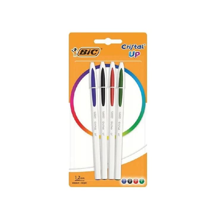 BIC Cristal Up Stylos Bille 1.2mm Pack 4 Couleurs