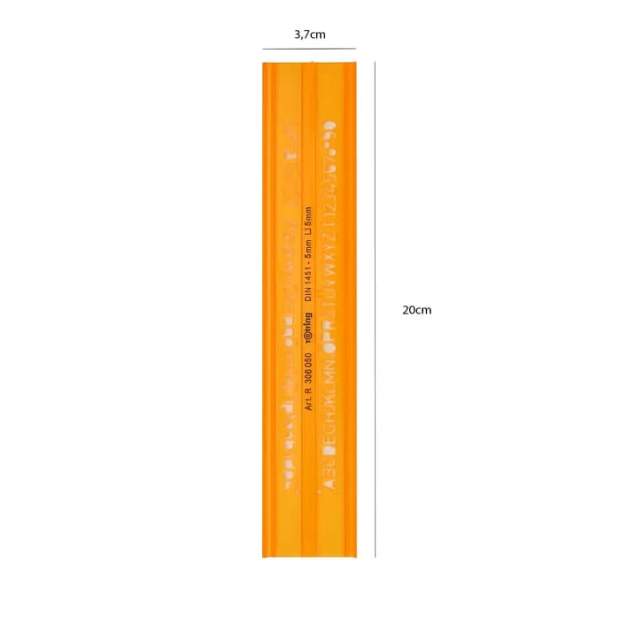 Rotring Trace-lettres 5mm Pochoir Alphabet Chiffres 20cm