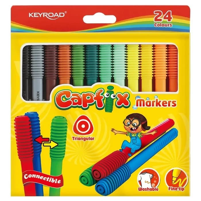 KEYROAD Feutres Capfix 24 Couleurs Connectibles