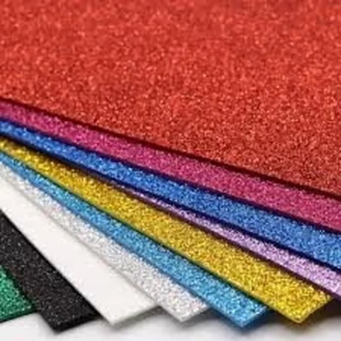 Papier Mousse Pailletée Autocollante Multicolore A3
