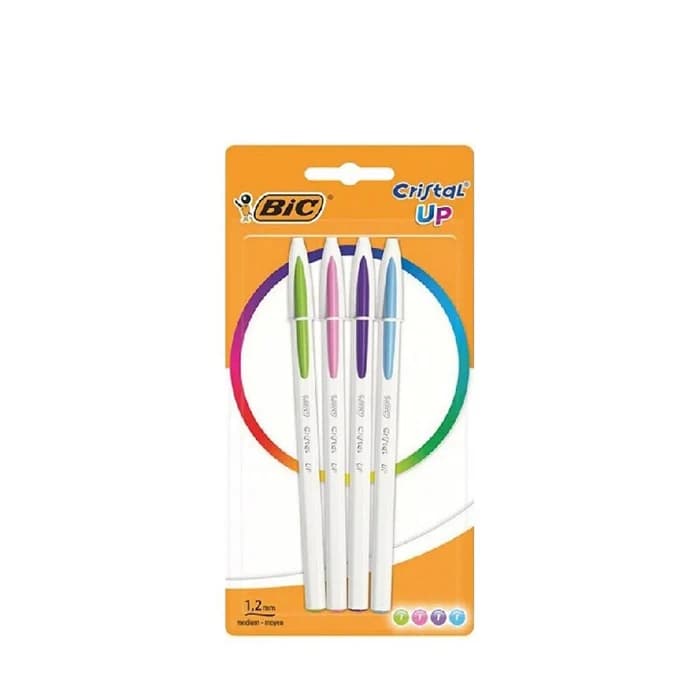 BIC Cristal Up Stylos Bille 1.2mm Pack De 4