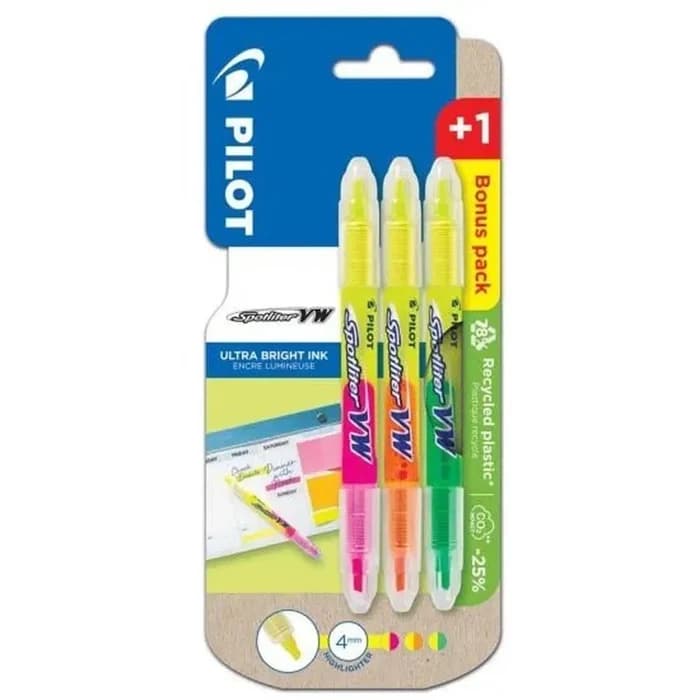 PILOT Spotliter Vw Pack 3 Surligneurs Fluo