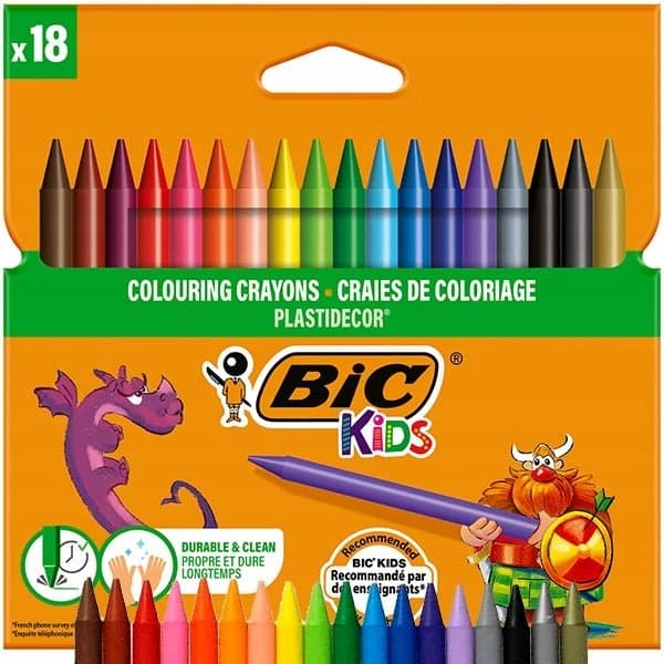 Crayons Plastidecor BIC Kids 18 Couleurs