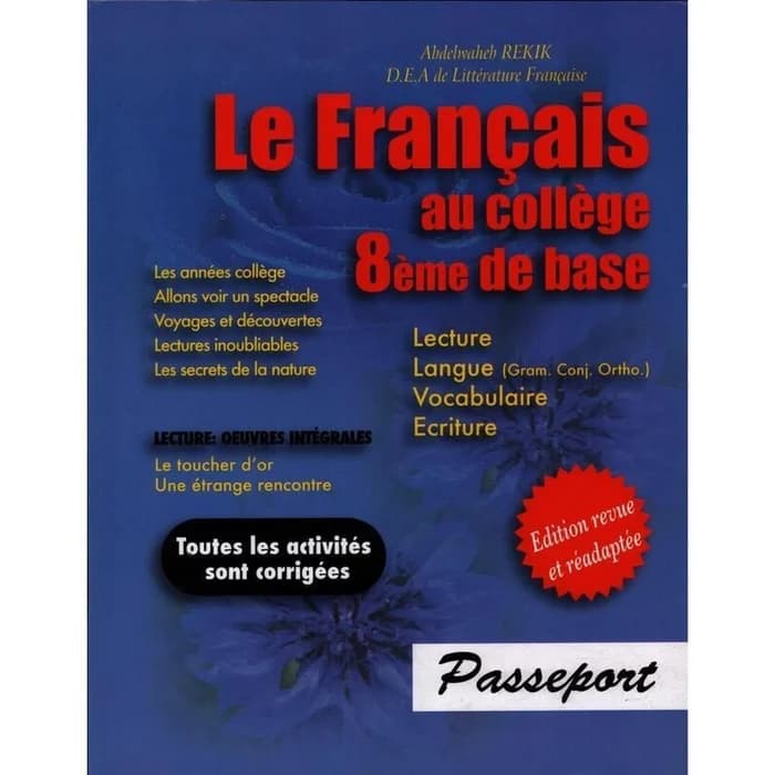 Le Français Au Collège 8ème De Base - Passeport