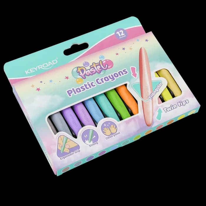 KEYROAD Crayons Plastiques Pastel Triangulaires Double Pointe...