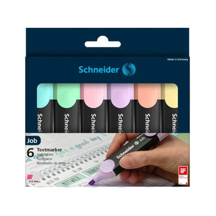 Schneider Job Surligneurs Pastel Pack 6 Couleurs