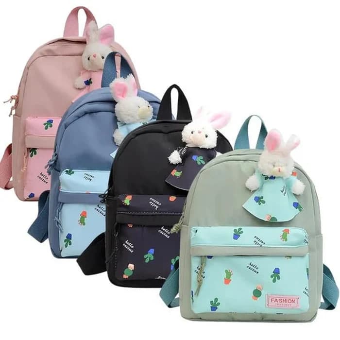 Sac À Dos Enfant "Lapin Cactus" – Avec Peluche Amovible