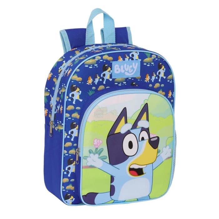 Cartable Safta Bluey — Sac à dos enfant bleu et jaune