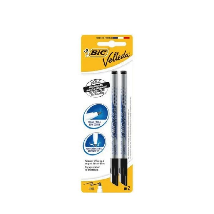 BIC Velleda Marqueurs Tableau Blanc Noir X2