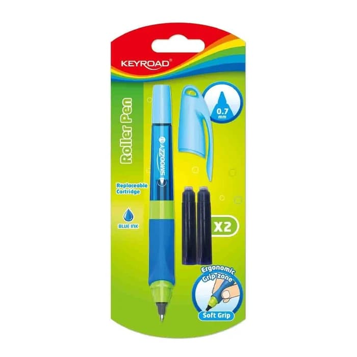 KEYROAD Stylo Roller Pen 0.7mm + 2 Recharges