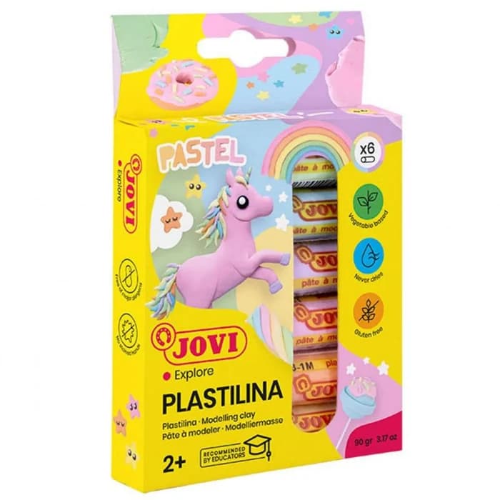 Pâte À Modeler JOVI Plastilina 6x15g Couleurs Pastel